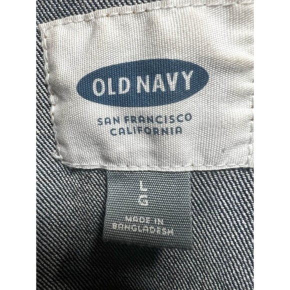 Old Navy Jean Jacket Women L Pocket Denim Button Up Long Sleeve Medium Wash Blue - Picture 4 of 10